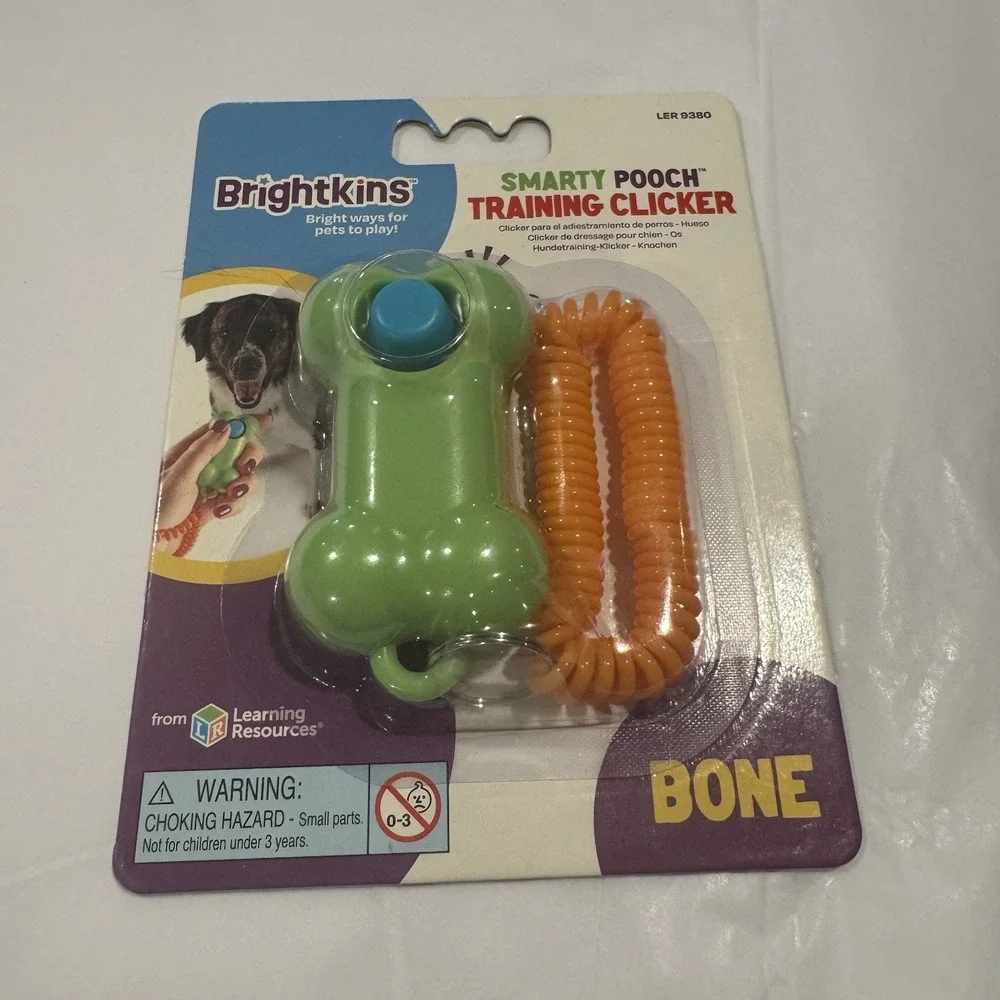 Brightkins Smarty Dog Bone Training Clicker with Wristband, Dog Toy